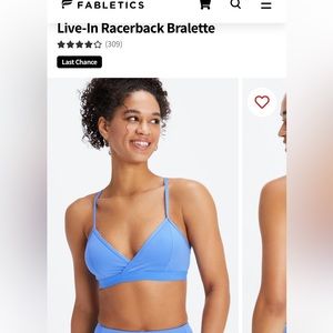 Fabletics Live-In Racerback Bralette cornflower large